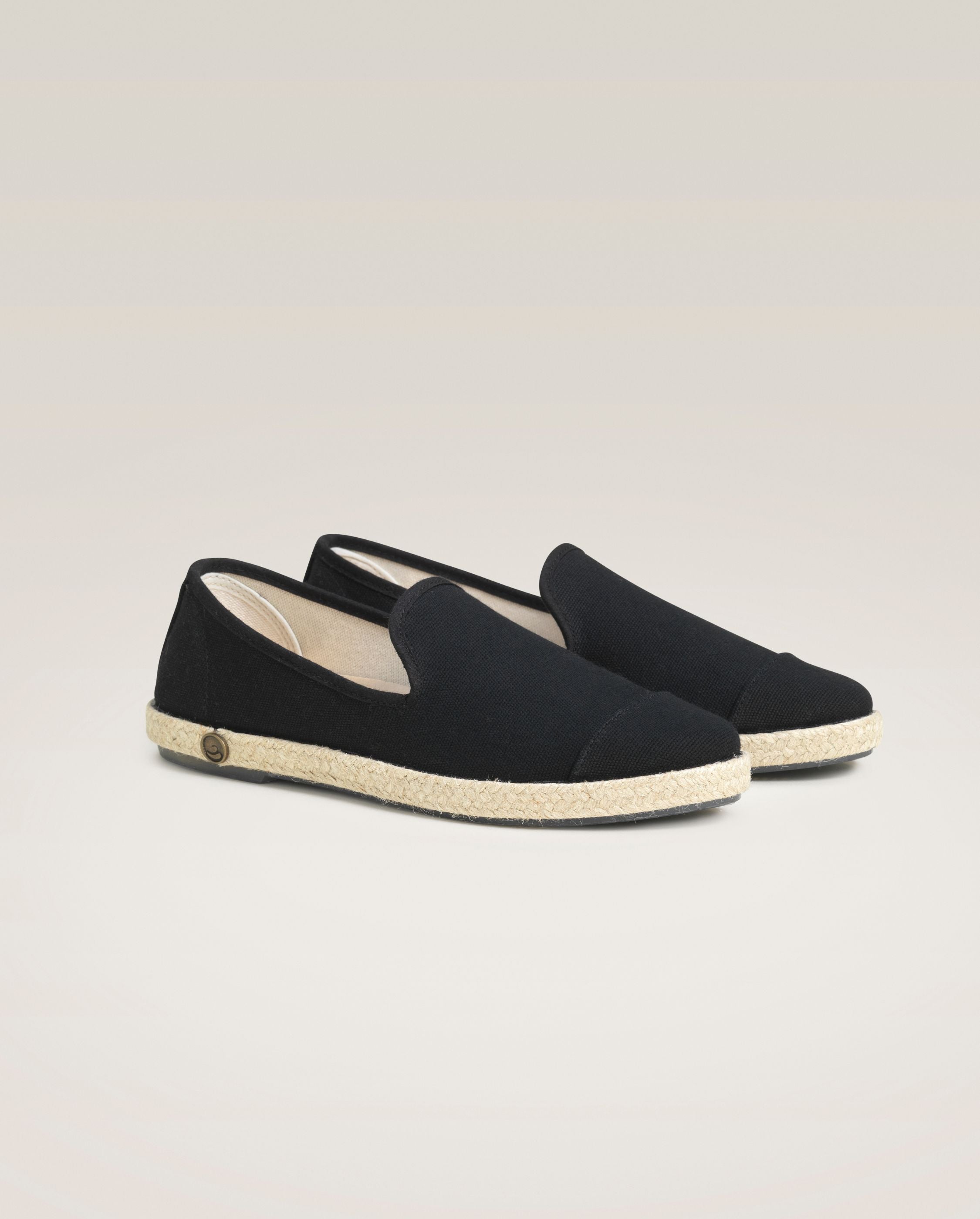 Women s black espadrille in recycled cotton Angarde