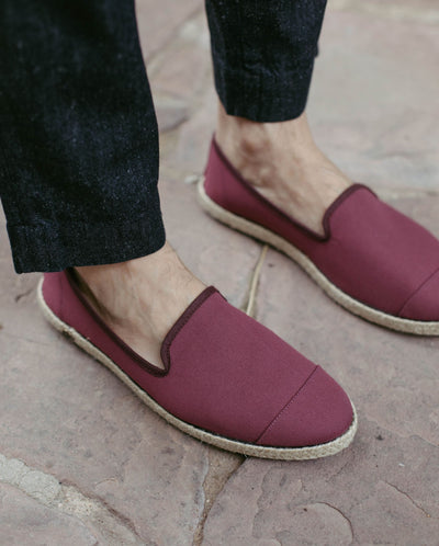 Men's recycled PET espadrille, burgundy red