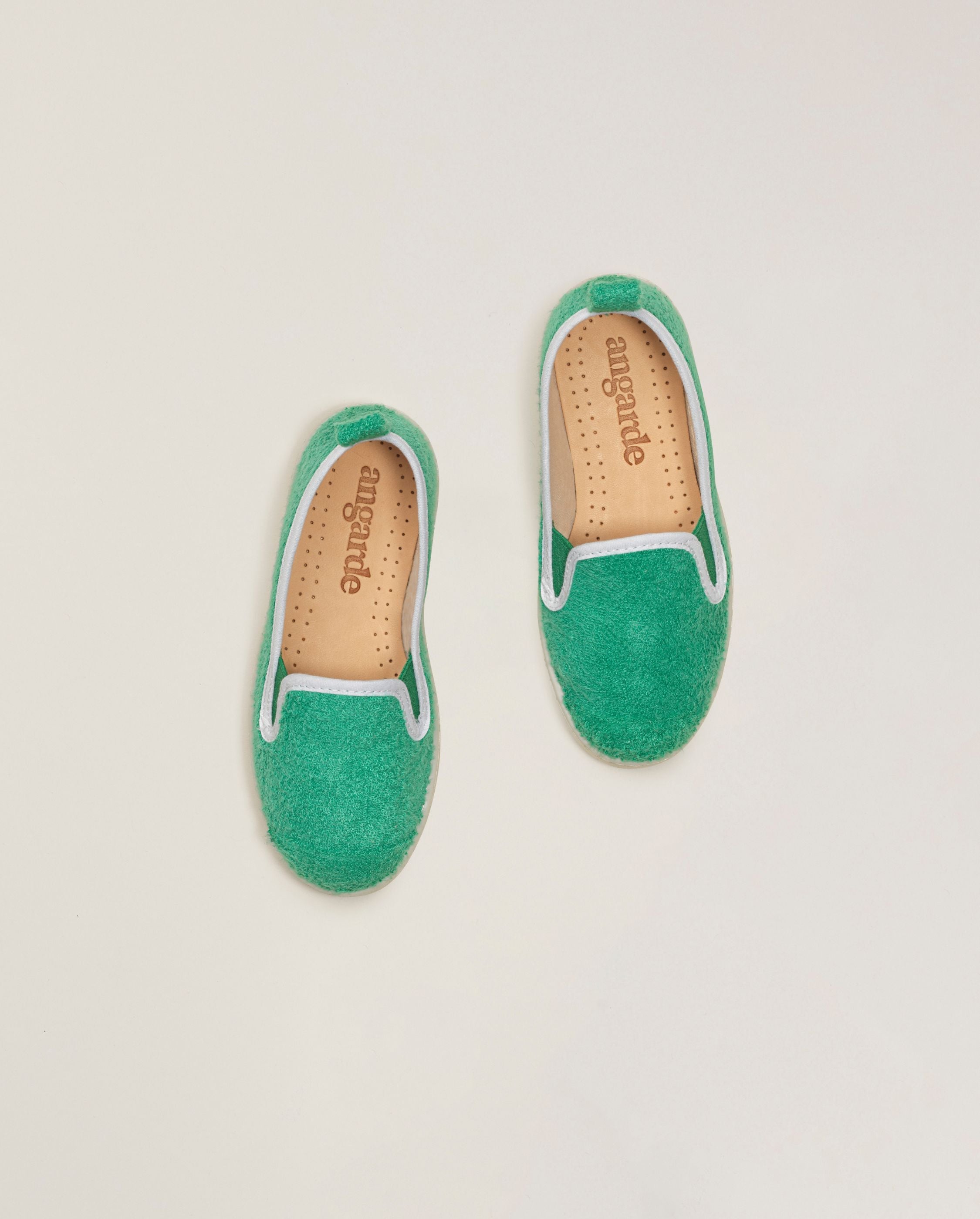 Children s terry espadrille mint Angarde