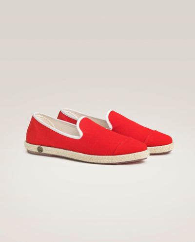 Espadrilles colorama packshot face Angarde homme rouge