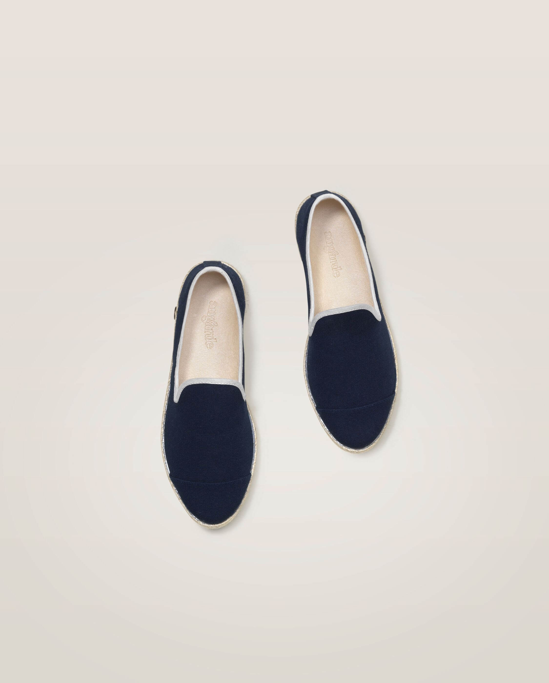 Men s navy espadrille in recycled cotton Angarde