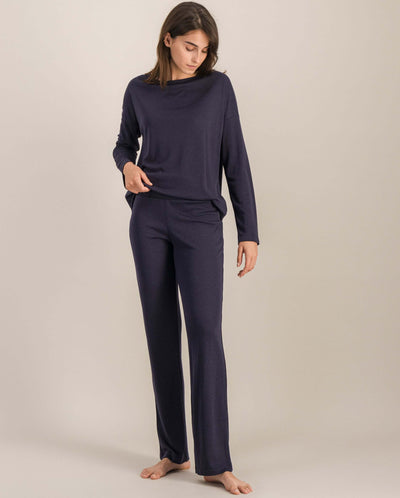 Women's Tencel pants, navy