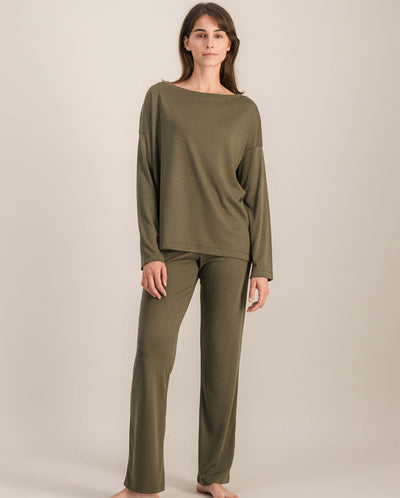 Bas de pyjama femme, matcha