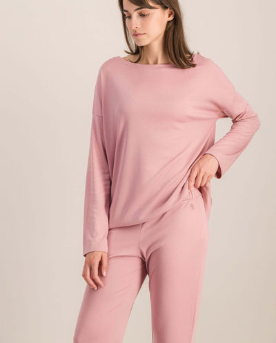 Bas de pyjama femme, vieux rose face Angarde