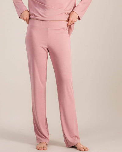 Bas de pyjama femme, vieux rose ceinture Angarde