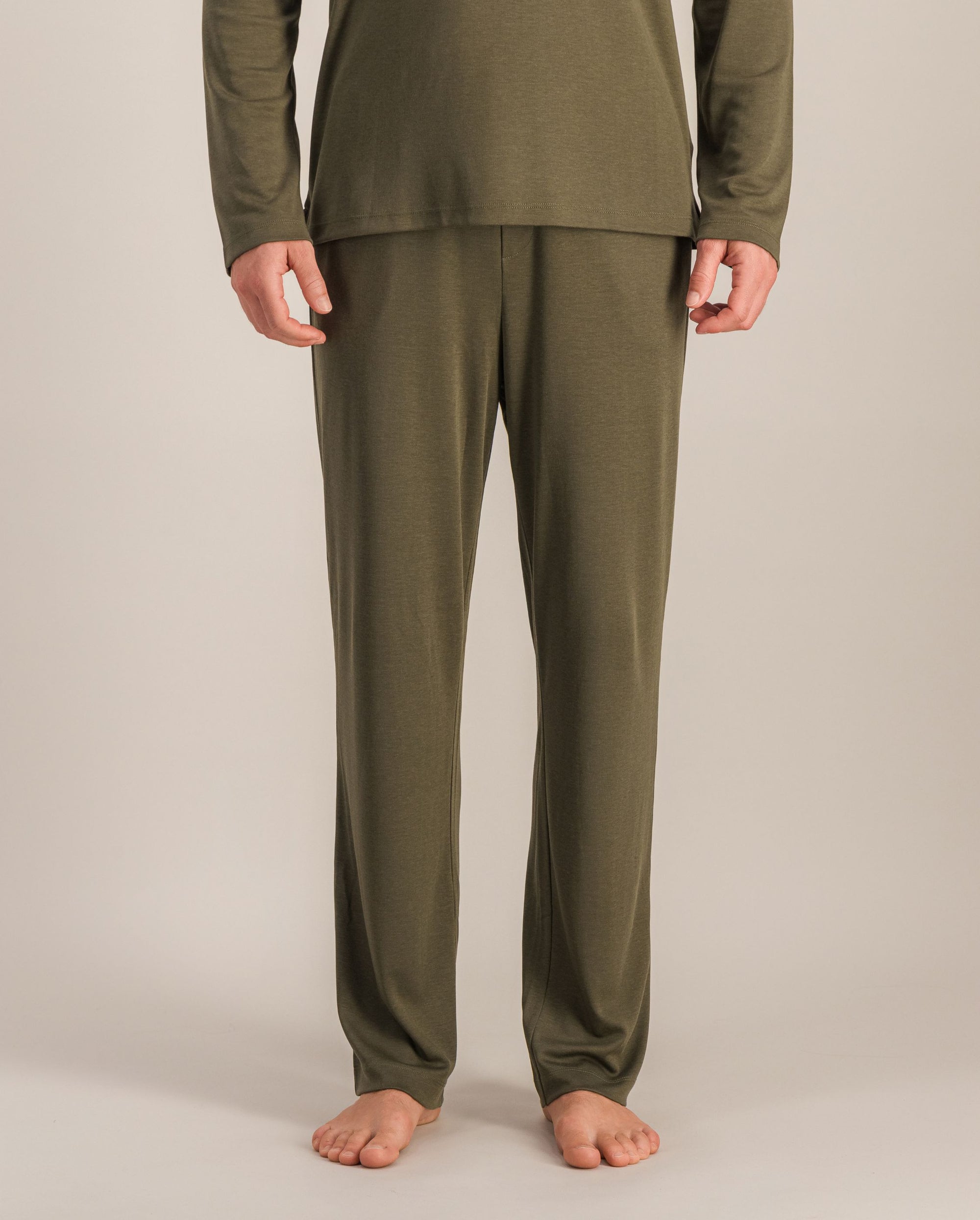 Men's pajama pants, plain matcha