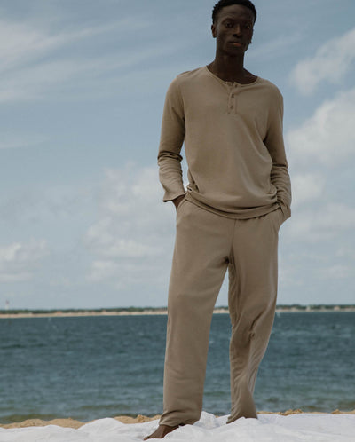 Men's Tencel pajamas set, latte