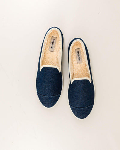 Women's denim slipper, raw