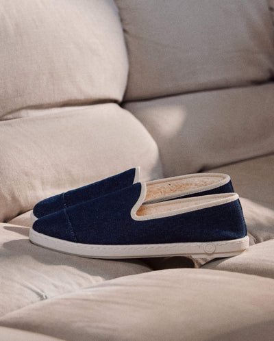 Men's denim slipper, raw