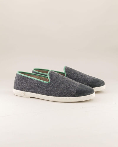 Men's wool slipper, light blue gray