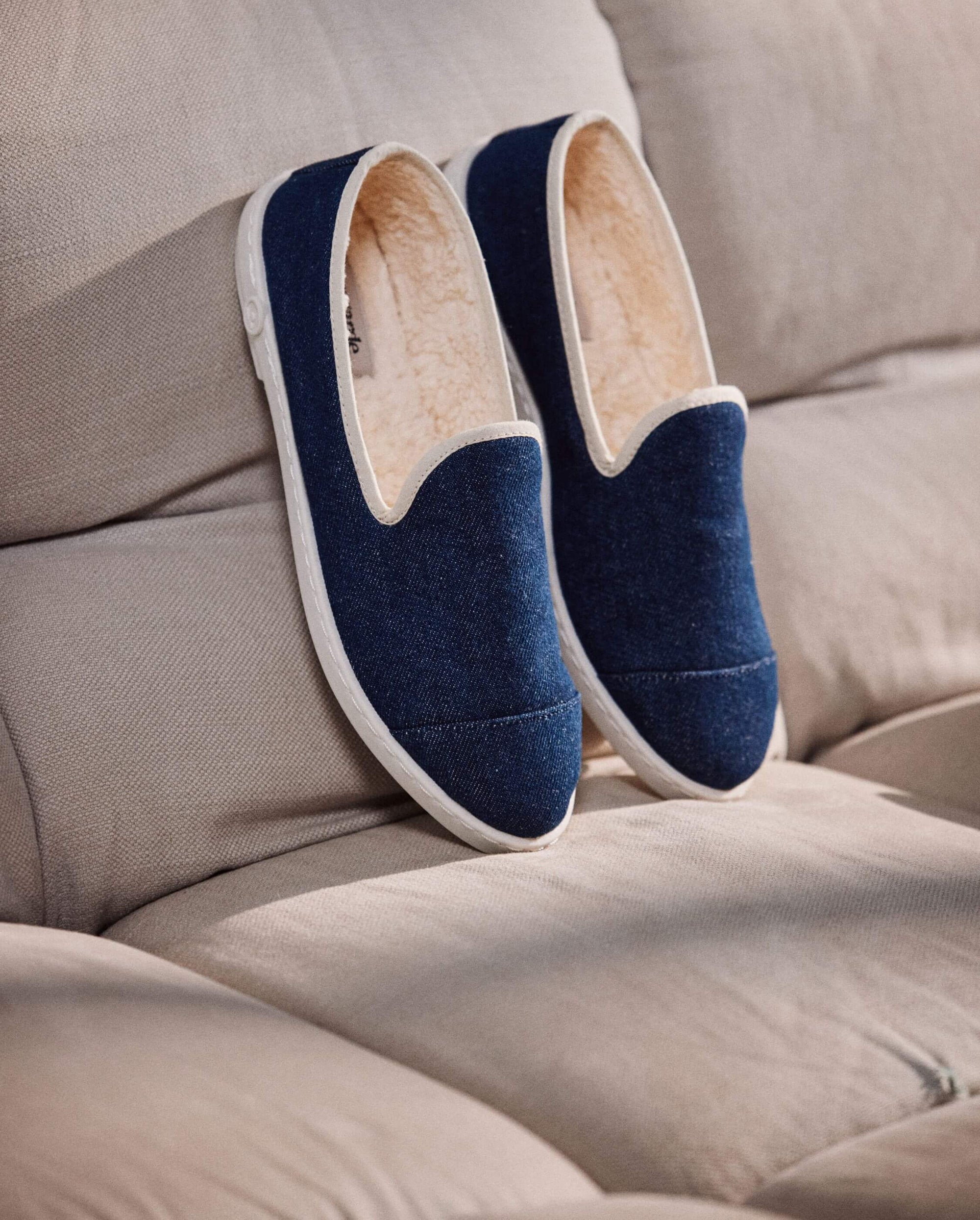 Men's denim slipper, raw