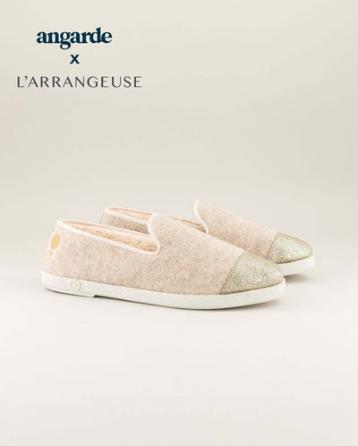 Women's collab' x l'Arrangeuse slipper, golden beige