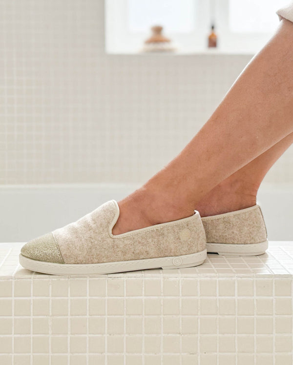 Rose gold metallic woven women's deconstructed alpargatas deals