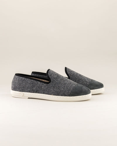 Women's wool slipper, gray black