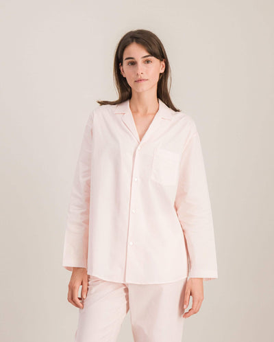 Chemise pyjama femme coton bio, rose face Angarde