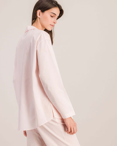 Chemise pyjama femme coton bio, rose profil Angarde