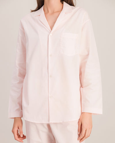 Chemise pyjama femme coton bio, rose