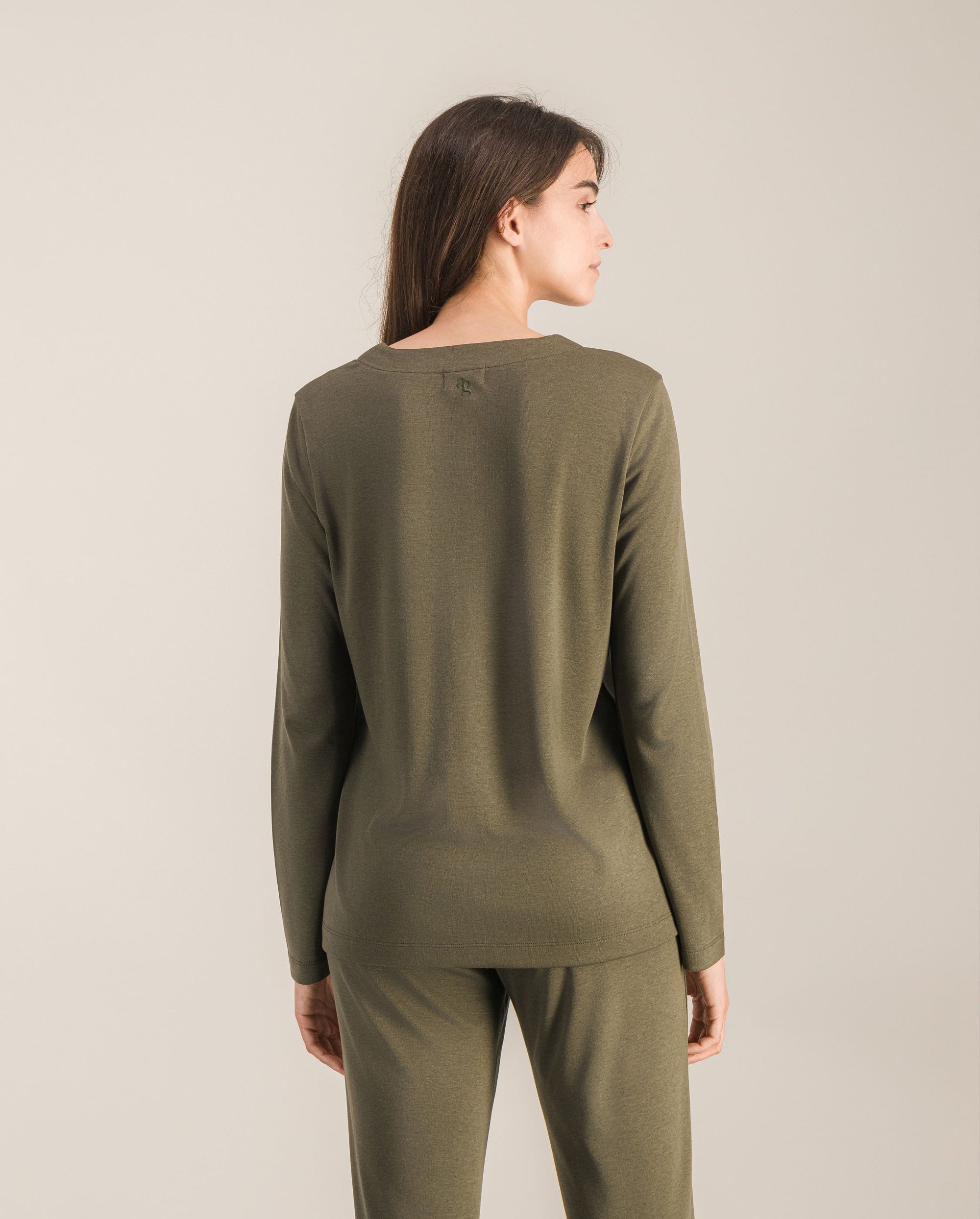 Chemisier pyjama femme, matcha