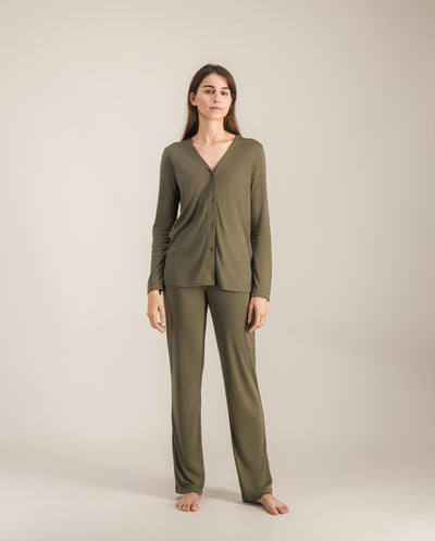 Chemisier pyjama femme, matcha