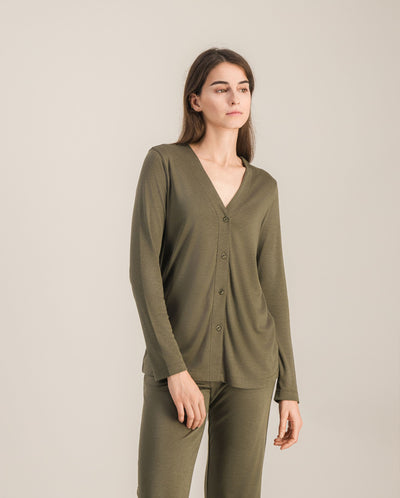 Chemisier pyjama femme, matcha