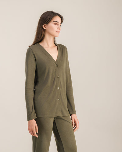 Chemisier pyjama femme, matcha