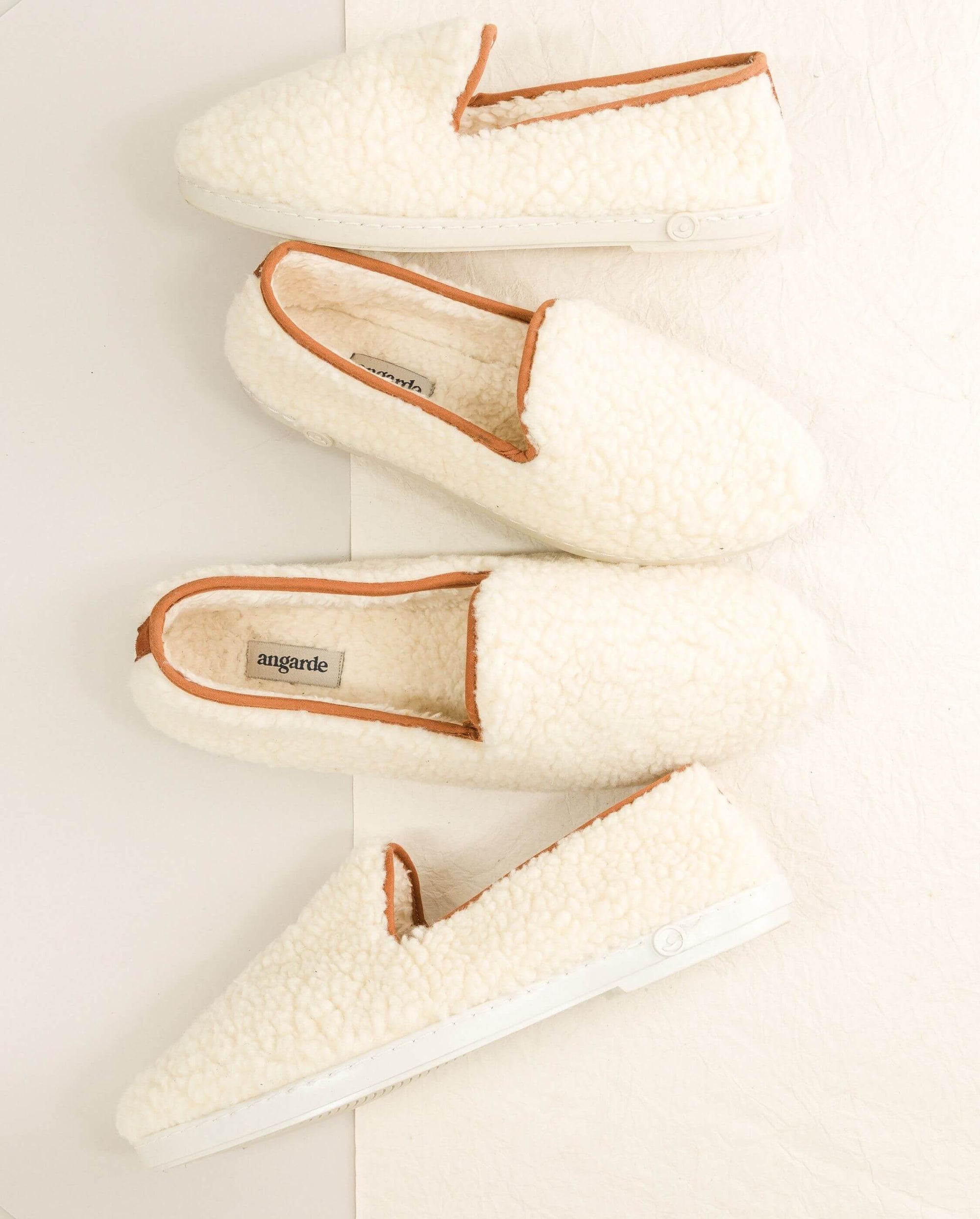 Duo chausson homme femme bouclette camel Angarde