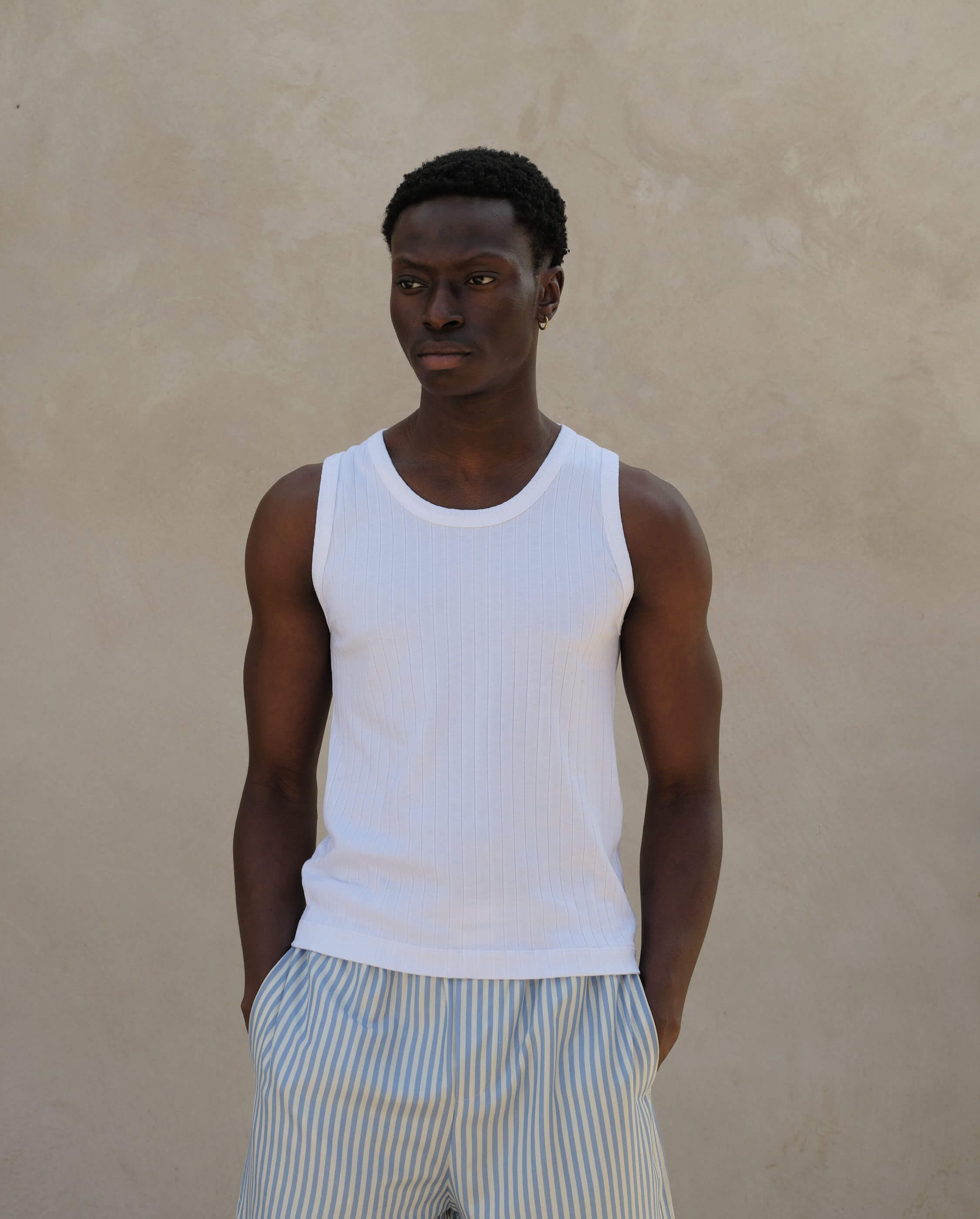 Tee Shirt Solde Eminence T-shirt Col V Manches Courtes Gris Chiné