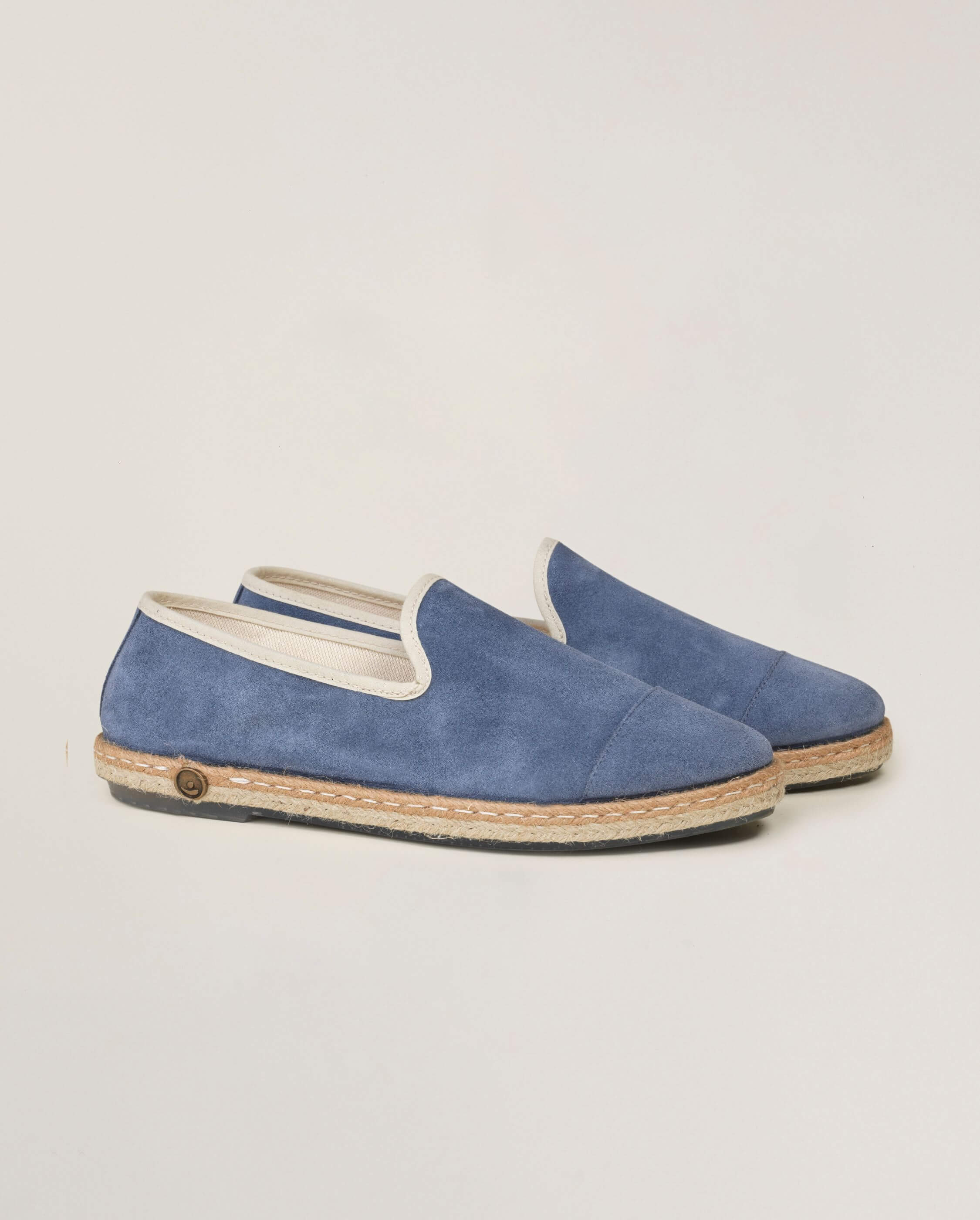 Women s leather espadrille blue Angarde