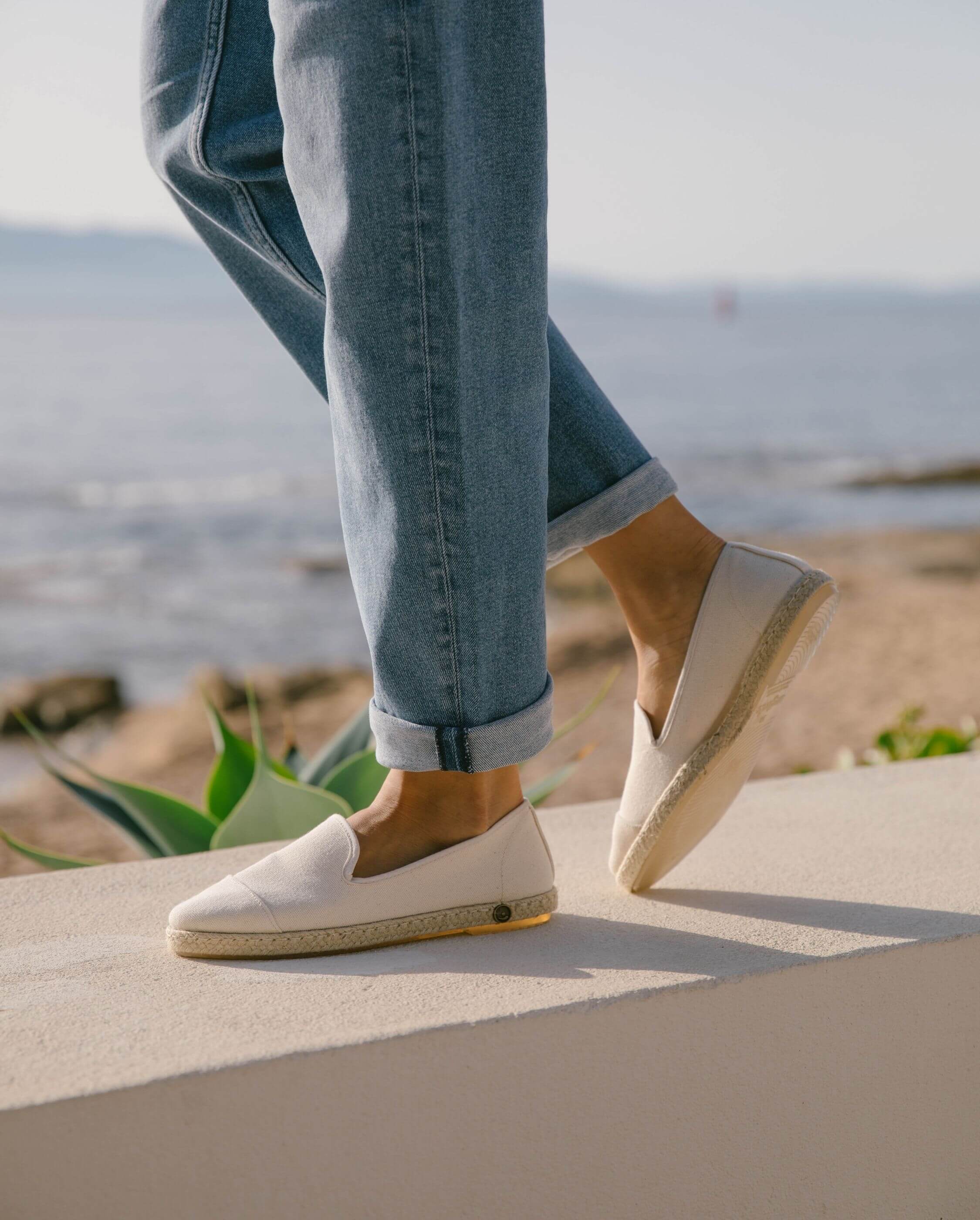 Espadrille femme beige en coton recycl Angarde ANGARDE