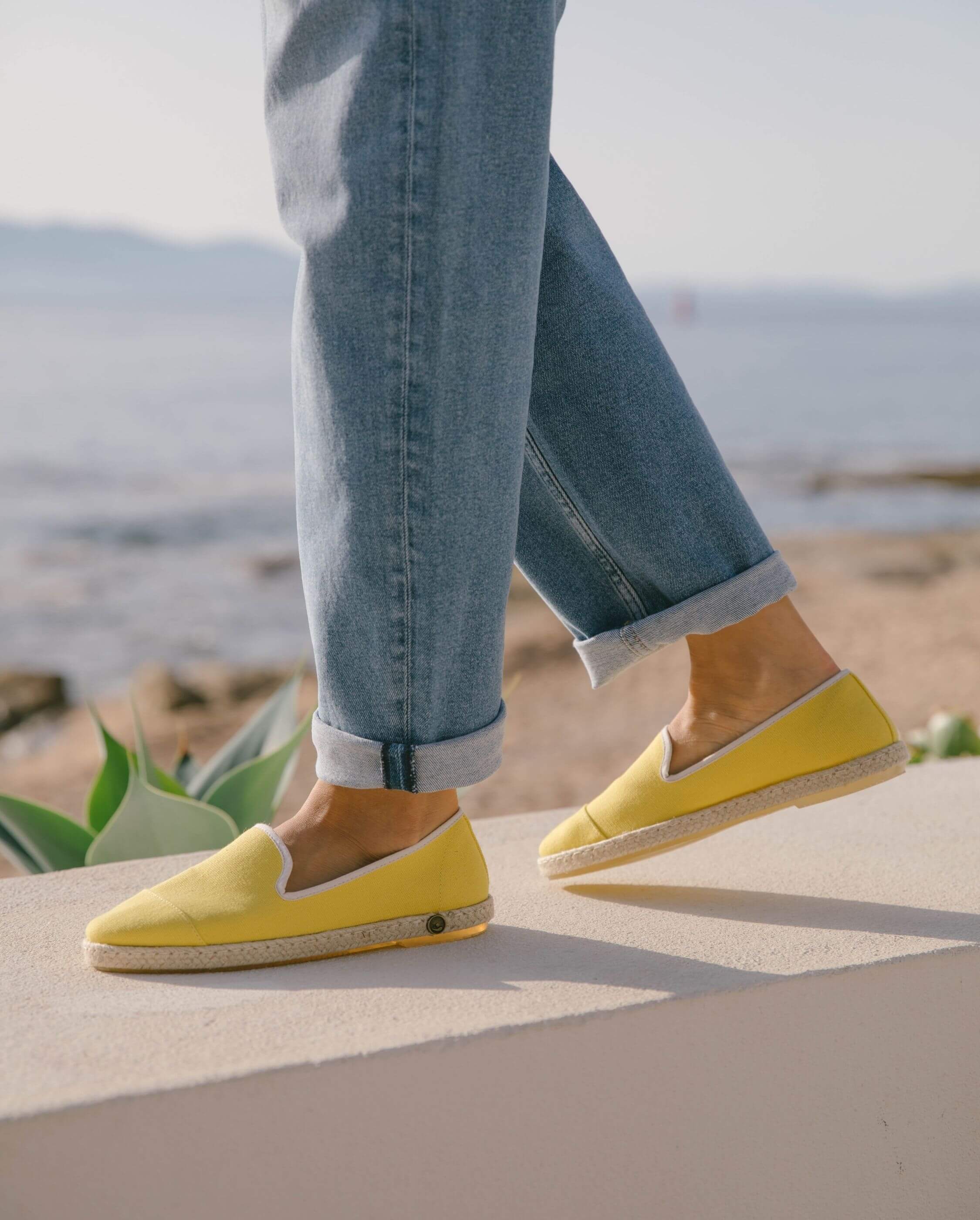 Yellow best sale espadrille femme