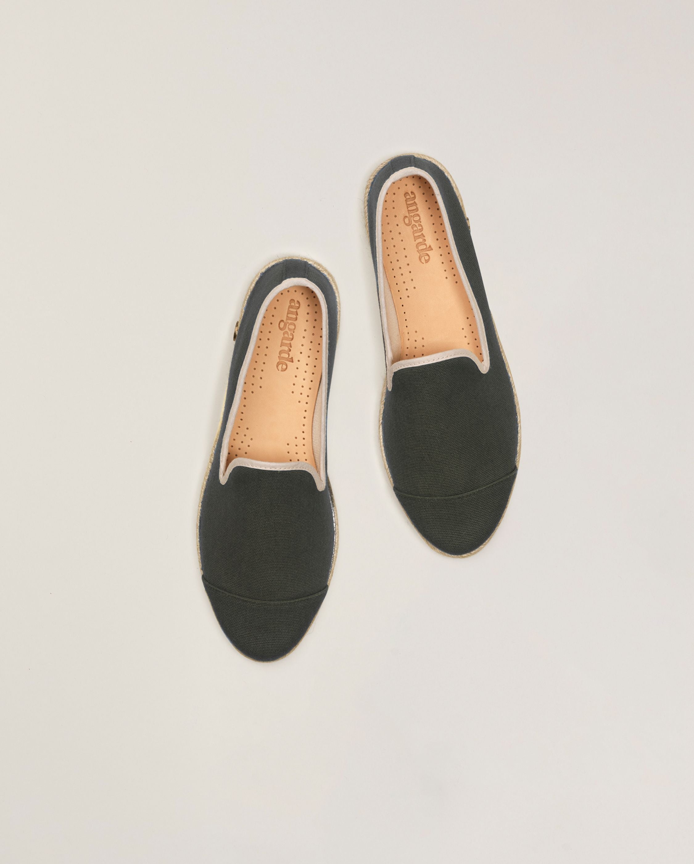 Espadrille homme kaki en coton recycle Angarde