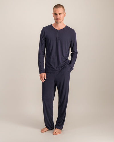 Men's Tencel pajamas set, navy