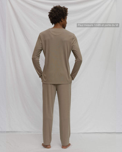 Men's Tencel pajamas set, latte