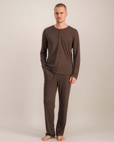 Men's Tencel pajamas set, chocolate