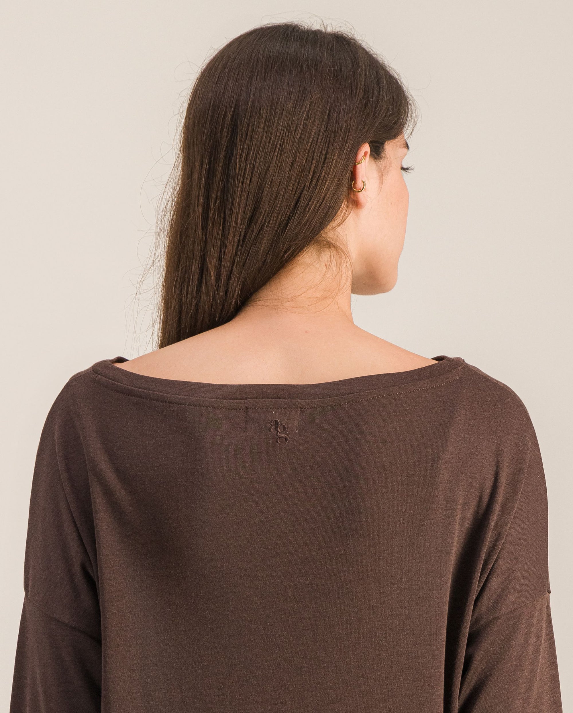 Haut de pyjama femme, chocolat detail Angarde