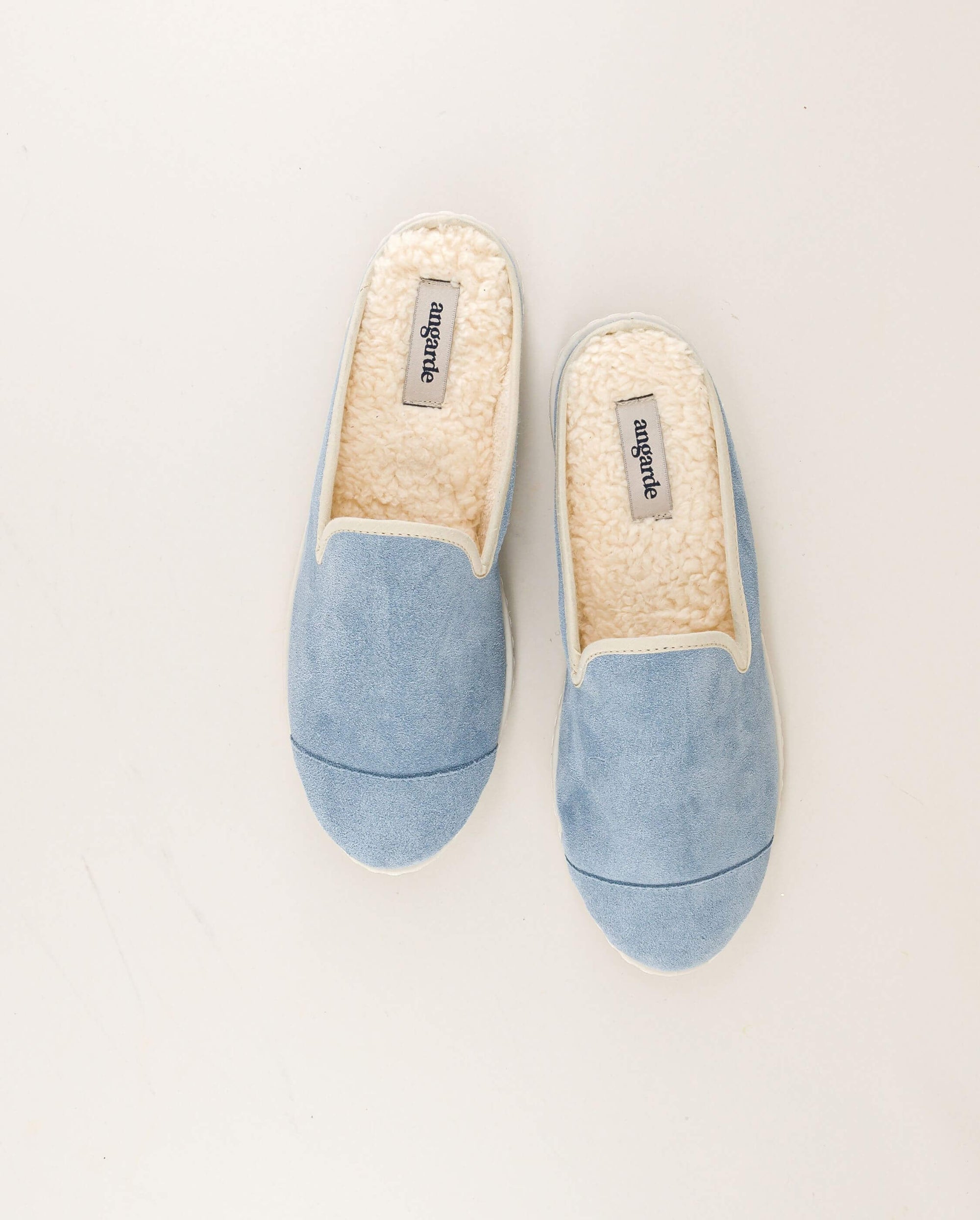 Women's leather mule, sky blue