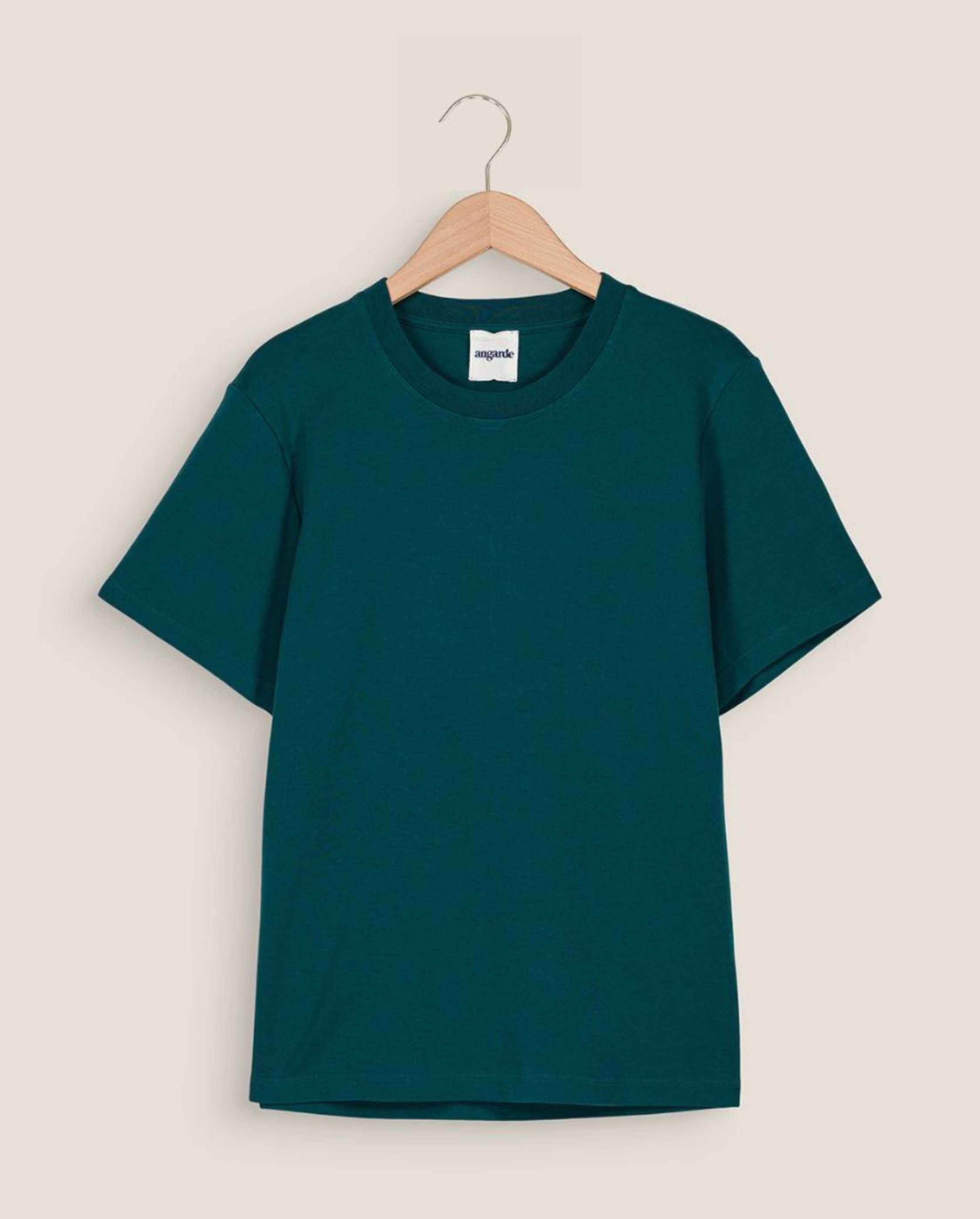 T-shirt femme vert émeraude en coton bio Angarde