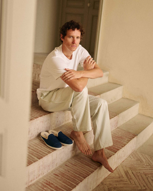 Pantalon Capri Ethnique Homme En Lin Coton - Coupe Fine, Cordon Et Boutons Grenouille