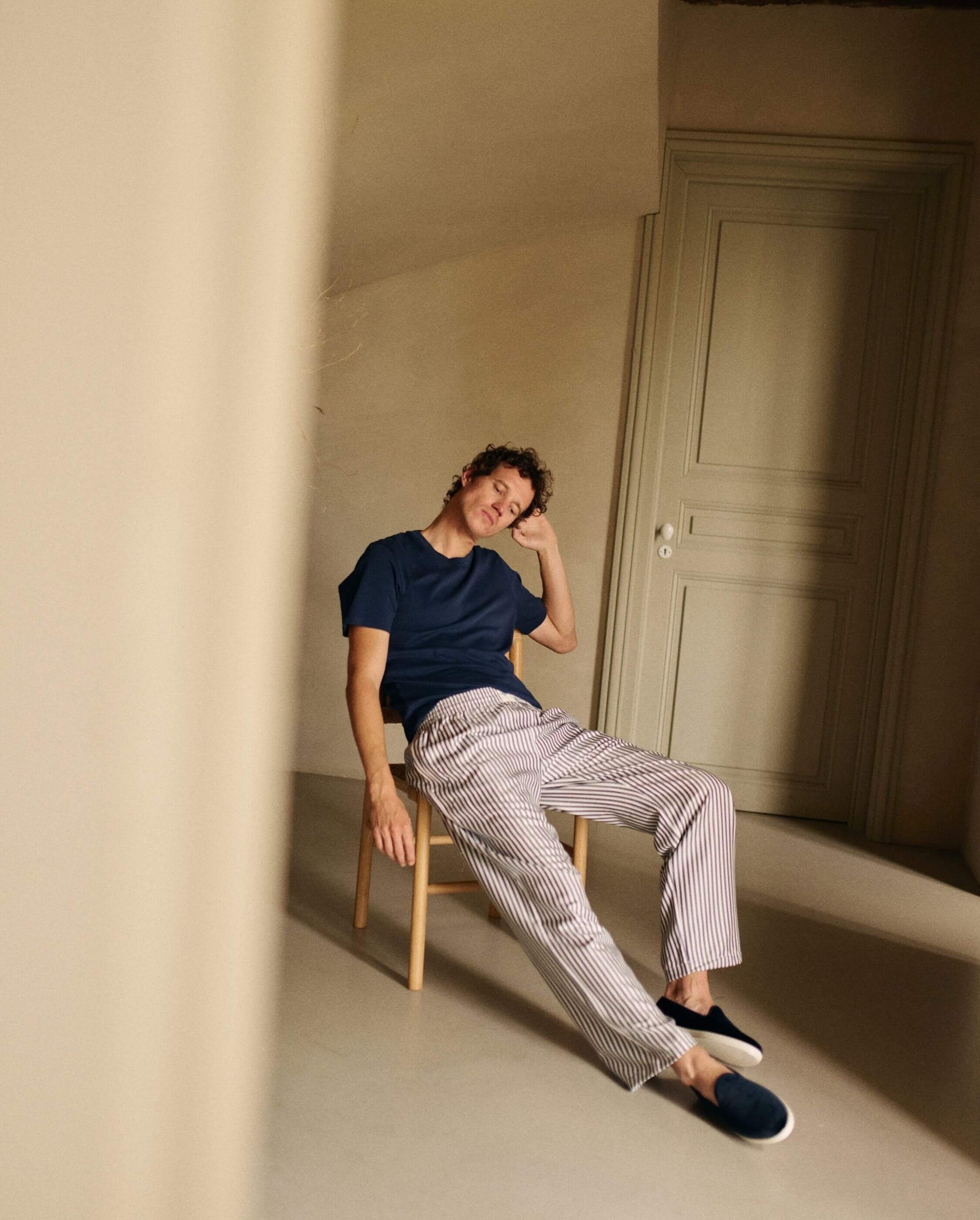 Pantalon pyjama homme rayures marine lifestyle Angarde
