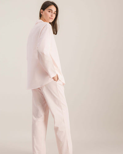 Pantalon pyjama femme coton bio, rose profil Angarde