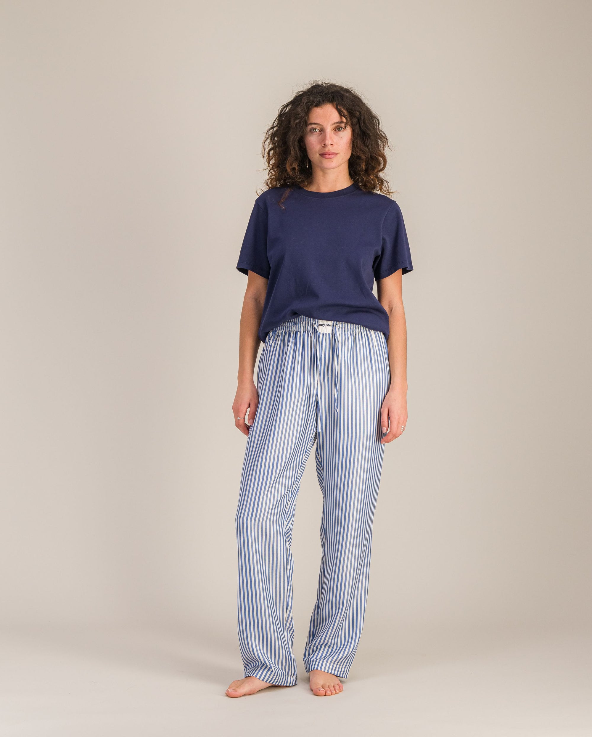 Women's Tencel pajama pants, ocean stripes