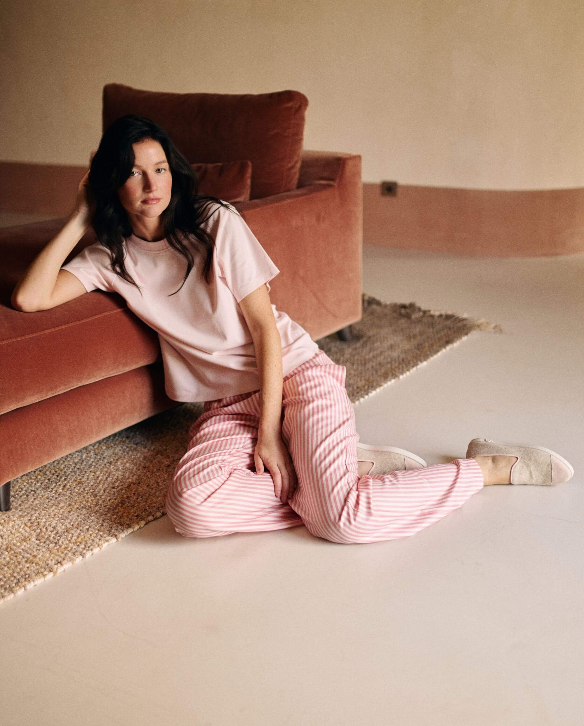 Pantalon pyjama femme rayures dahlia daily Angarde