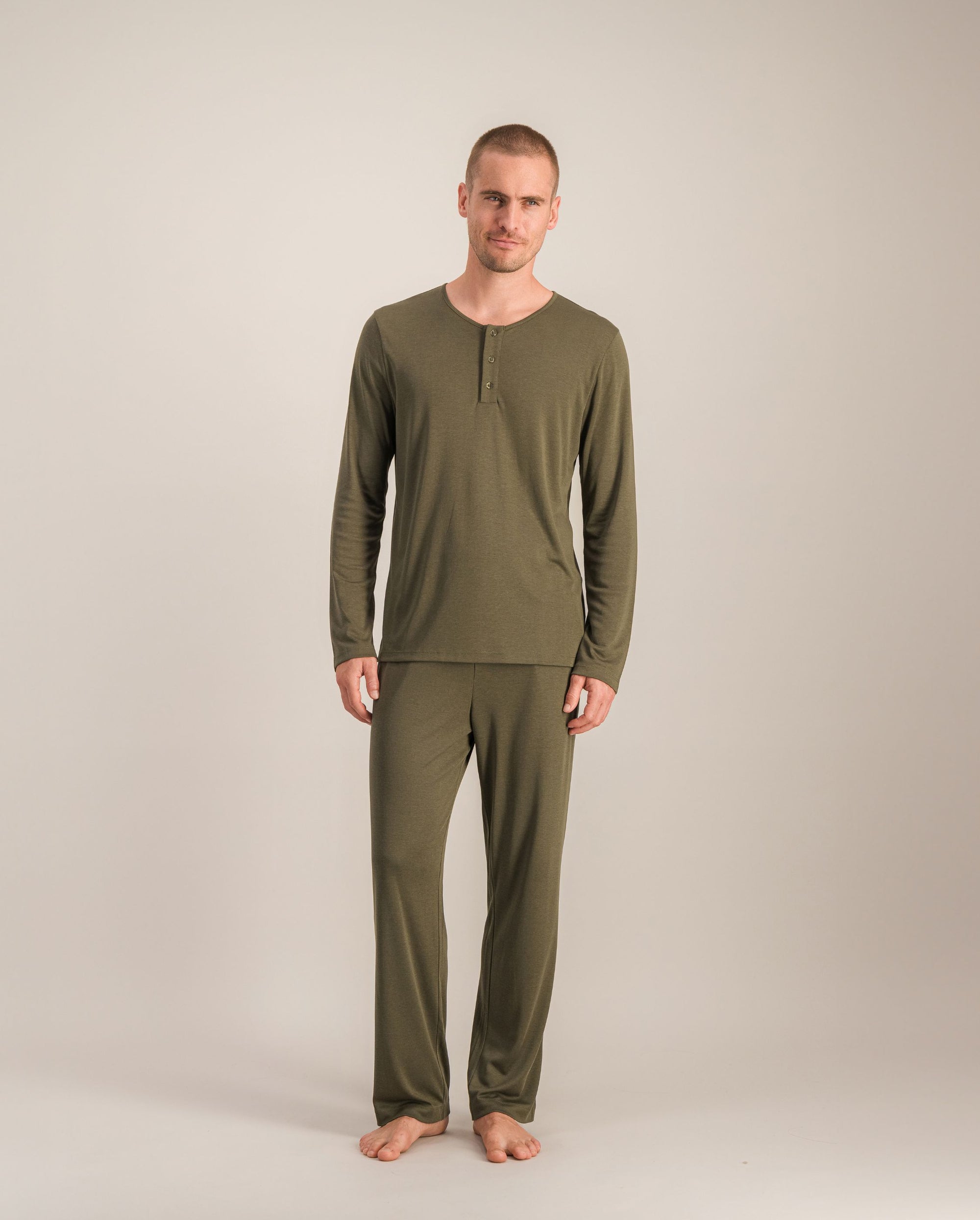 Men's Tencel shirt, matcha