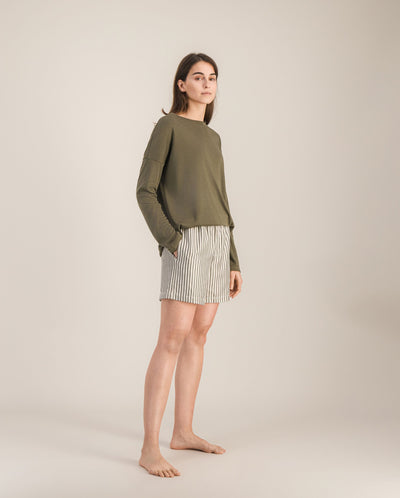 Short pyjama femme, matcha