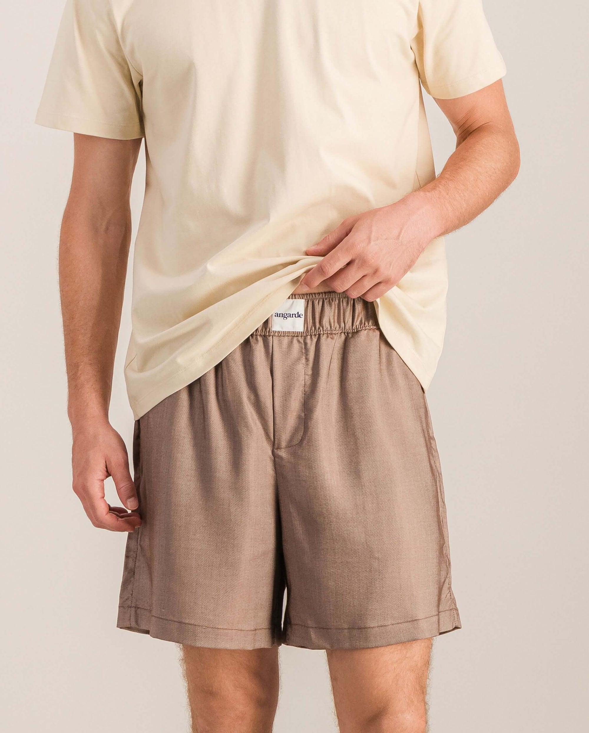 Men's Tencel pajama shorts, chocolate