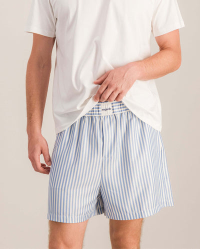 Men's Tencel pajama shorts, sky blue