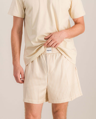 Men's Tencel pajama shorts, latte