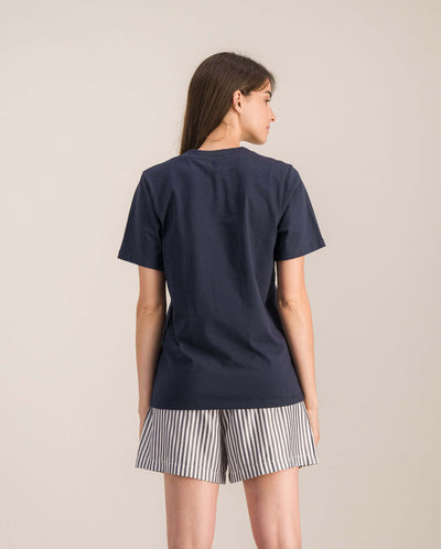 Short pyjama femme, marine dos Angarde