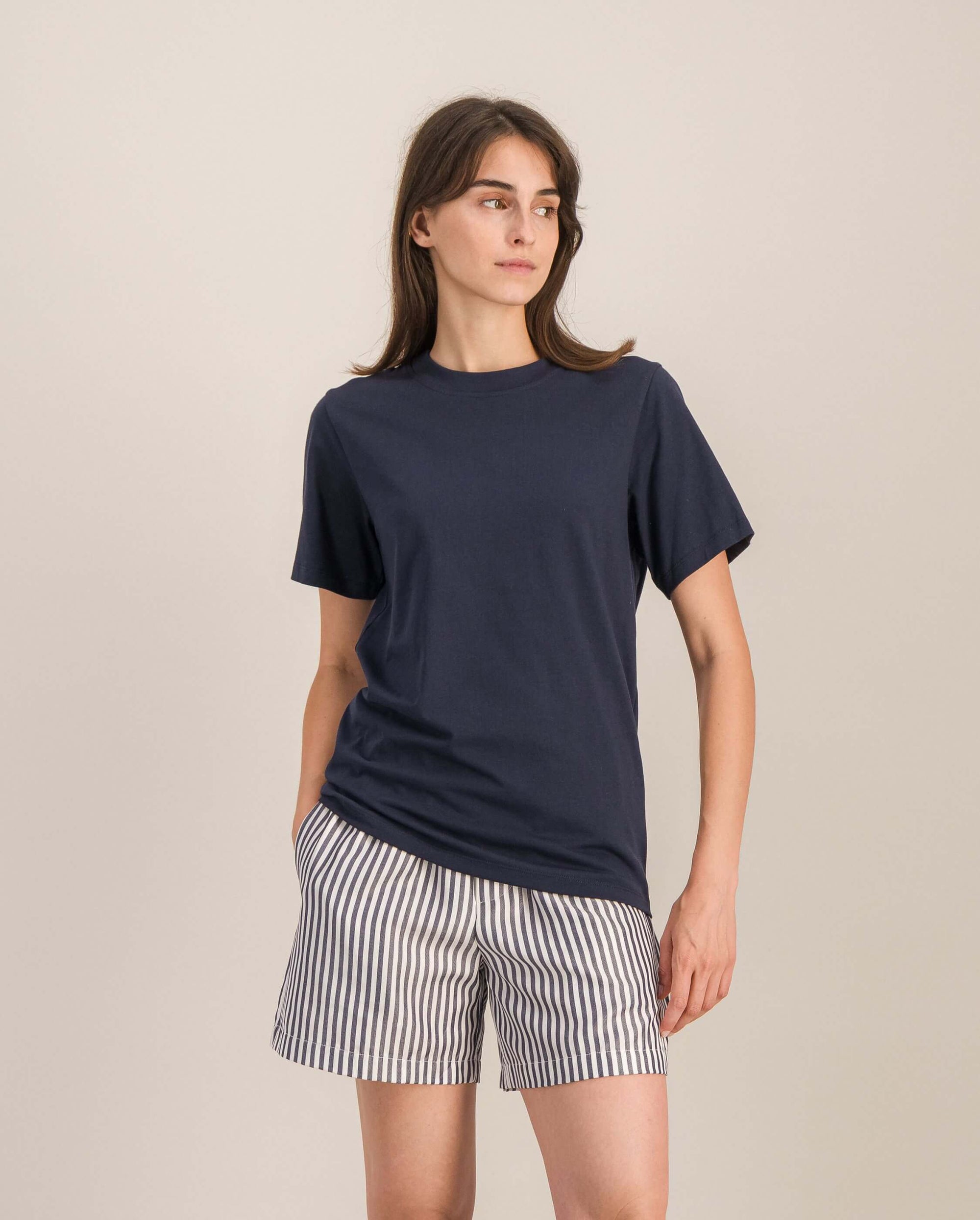 Short pyjama femme, marine poches Angarde