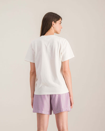 Short pyjama femme, violet dos Angarde